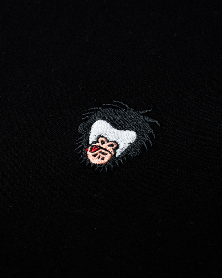 Embroidered patch of the Master Monkey logo on a black background #color_black